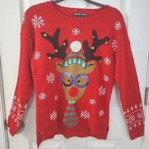 NWOT Reindeer Jingle Bells Ugly Christmas Sweater United States Sweaters Size S